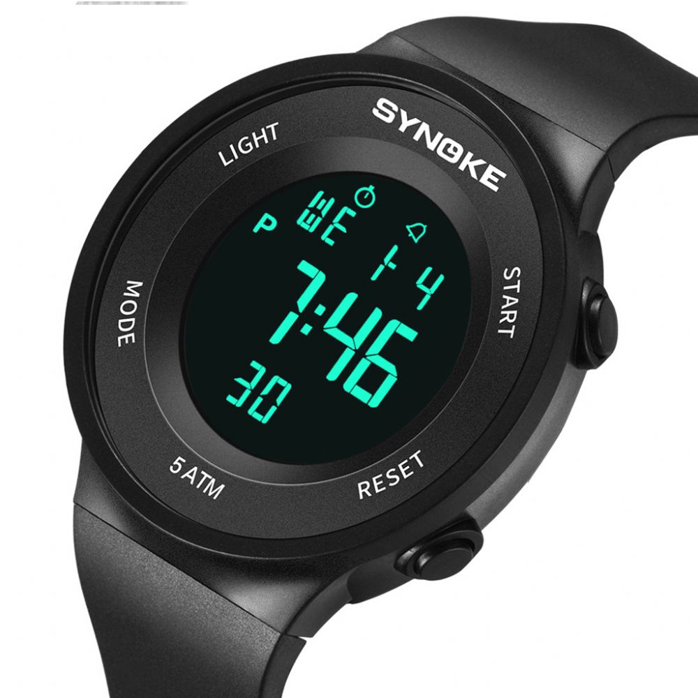 Synoke 9199 Mode Studentenhorloge 5Atm Waterdicht Lichtgevend Display Multifunctioneel Sport Digitaal Horloge