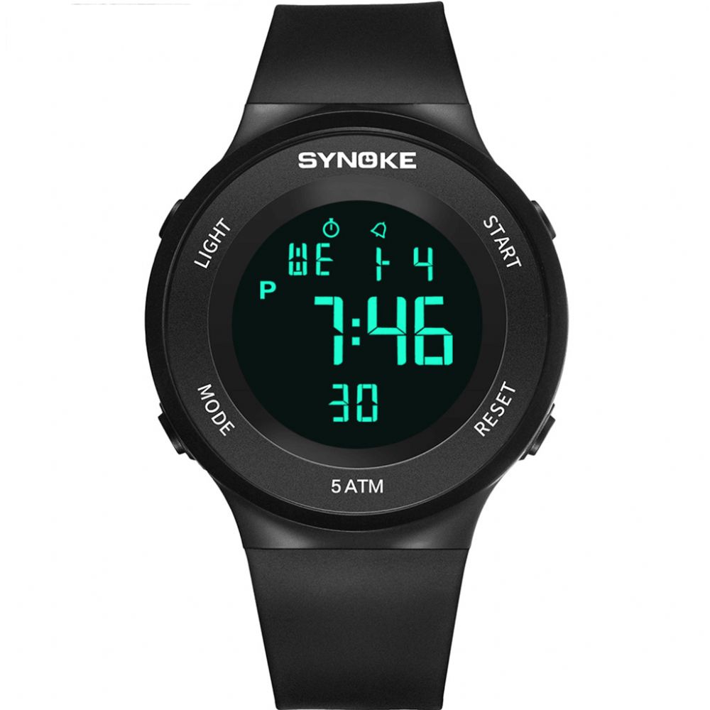 Synoke 9199 Mode Studentenhorloge 5Atm Waterdicht Lichtgevend Display Multifunctioneel Sport Digitaal Horloge