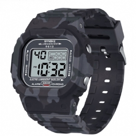 Synoke 9613 Outdoor Sport Herenhorloge 3Atm Waterdicht Lichtgevend Display Digitaal Horloge