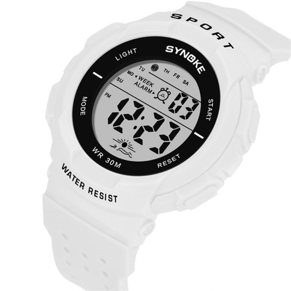 Synoke 9617 Mode Horloge 3Atm Waterdicht El Light Meerdere Functies Kleurrijk Led Sport Digitaal Horloge