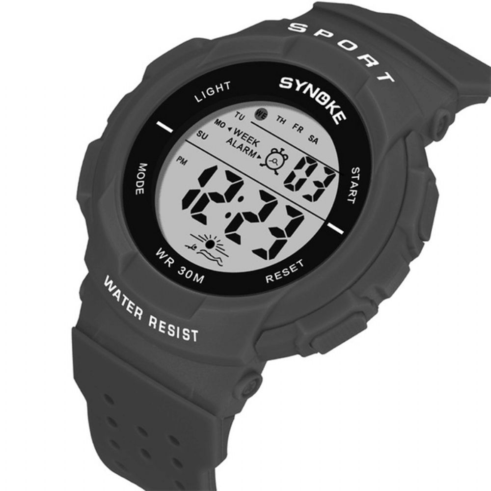 Synoke 9617 Mode Horloge 3Atm Waterdicht El Light Meerdere Functies Kleurrijk Led Sport Digitaal Horloge