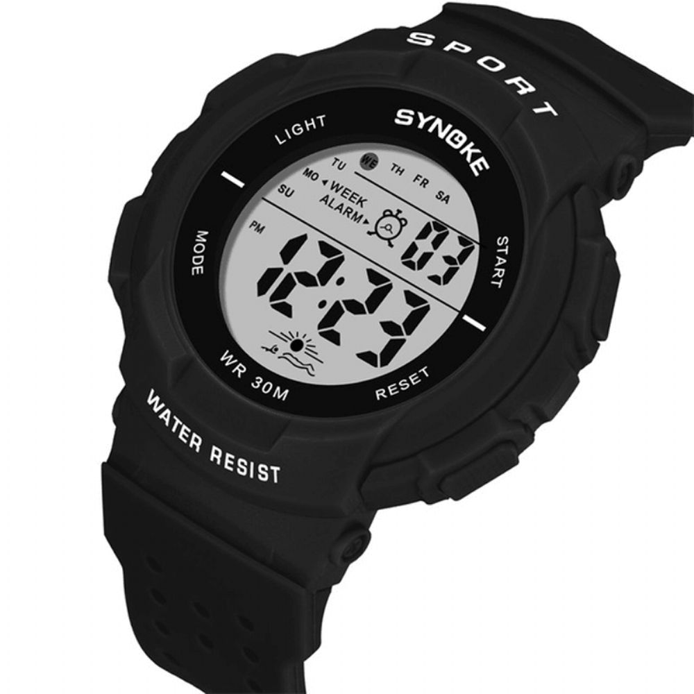 Synoke 9617 Mode Horloge 3Atm Waterdicht El Light Meerdere Functies Kleurrijk Led Sport Digitaal Horloge