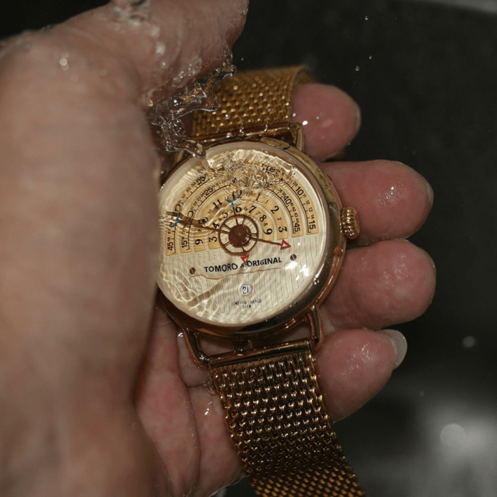 Tomoro Mode Creatief Herenhorloge Waterdicht Unieke Wijzerplaat Datumweergave Quartz Horloge