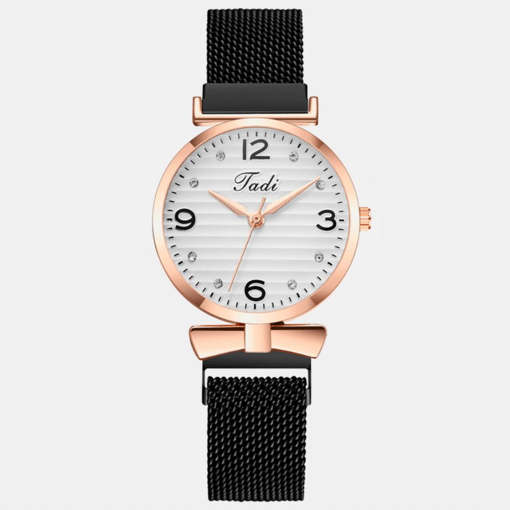 Trendy Eenvoudig Elegant Ontwerp Wilde Dameshorloges Legering Mesh Band Rose Gold Alloy Case Quartz Horloge