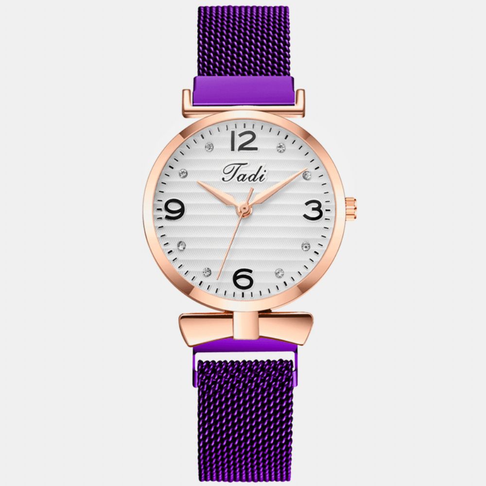 Trendy Eenvoudig Elegant Ontwerp Wilde Dameshorloges Legering Mesh Band Rose Gold Alloy Case Quartz Horloge