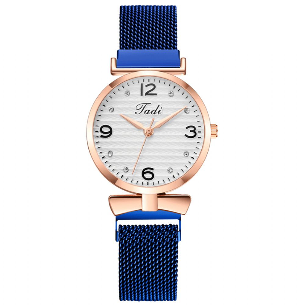 Trendy Eenvoudig Elegant Ontwerp Wilde Dameshorloges Legering Mesh Band Rose Gold Alloy Case Quartz Horloge