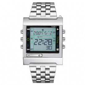 Tvg 2011 Volledig Stalen Waterdicht Alarm Digitaal Horloge Led-Display Sport Heren Polshorloge