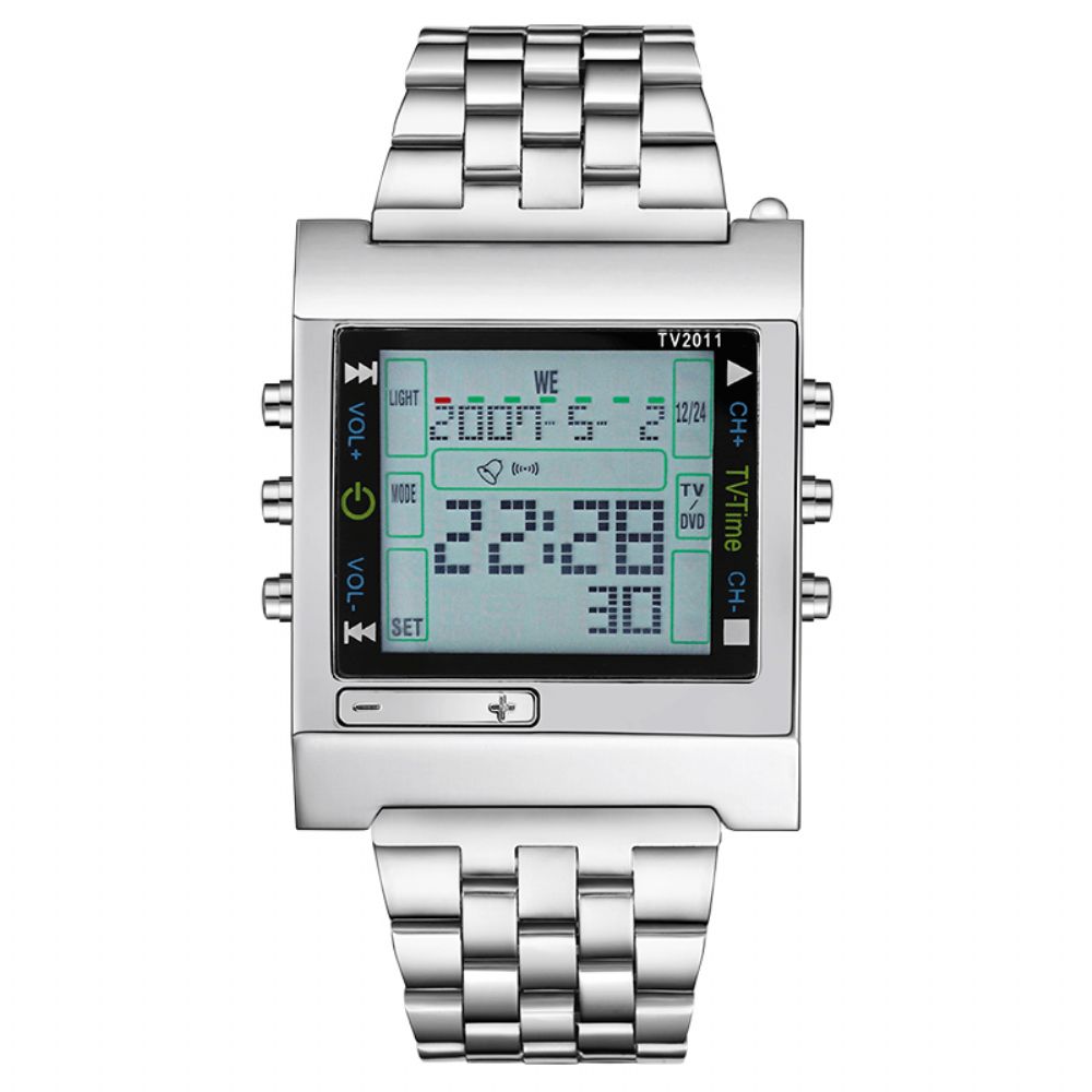 Tvg 2011 Volledig Stalen Waterdicht Alarm Digitaal Horloge Led-Display Sport Heren Polshorloge