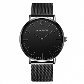 Va Va Voom Va-212 Volledig Stalen Casual Stijl Quartz Horloge Ultradun Herenpolshorloge