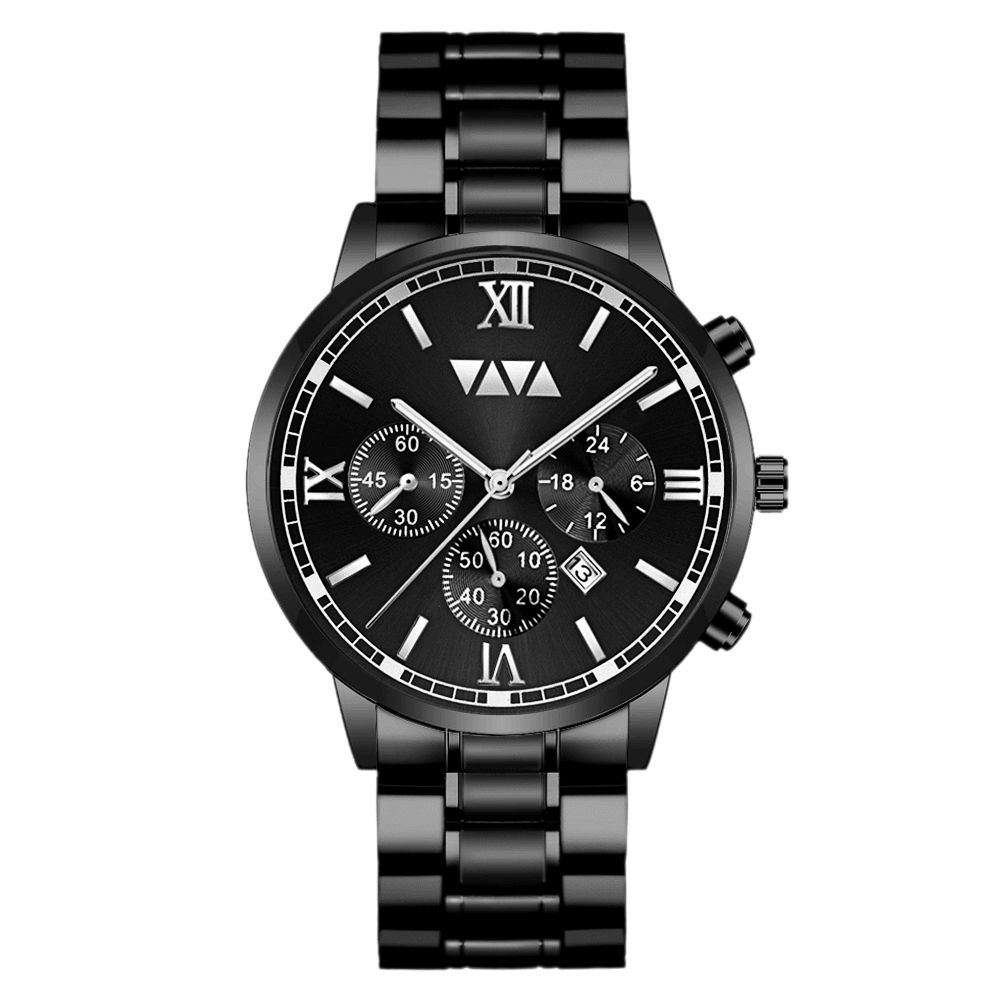 Va Va Voom Va-2142 Mode Herenhorloge Waterdicht Datumweergave Roestvrij Stalen Band Quartz Horloge