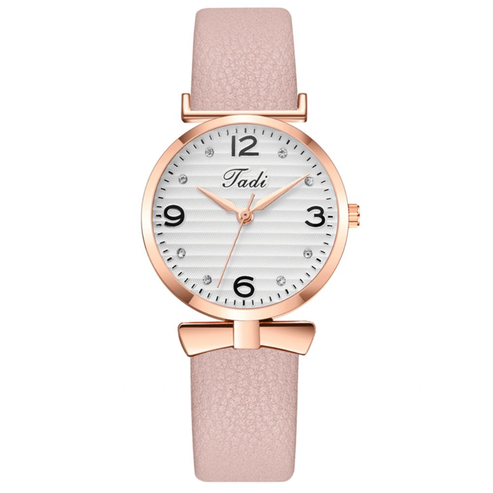 Vrije Tijd Sport Dames Elegante Horloges Lederen Band Arabische Cijfers Grote Quartz Horloge Met Drie Wijzers