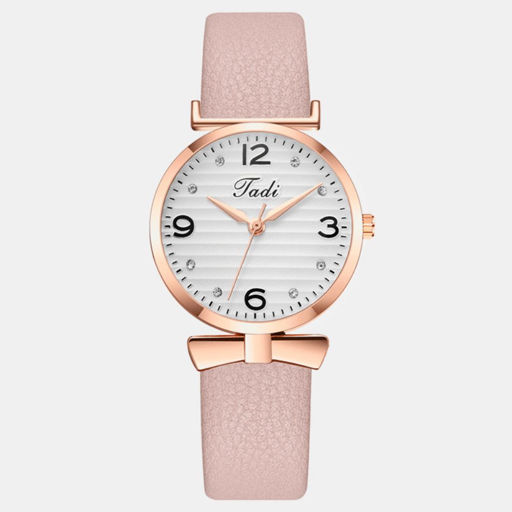 Vrije Tijd Sport Dames Elegante Horloges Lederen Band Arabische Cijfers Grote Quartz Horloge Met Drie Wijzers