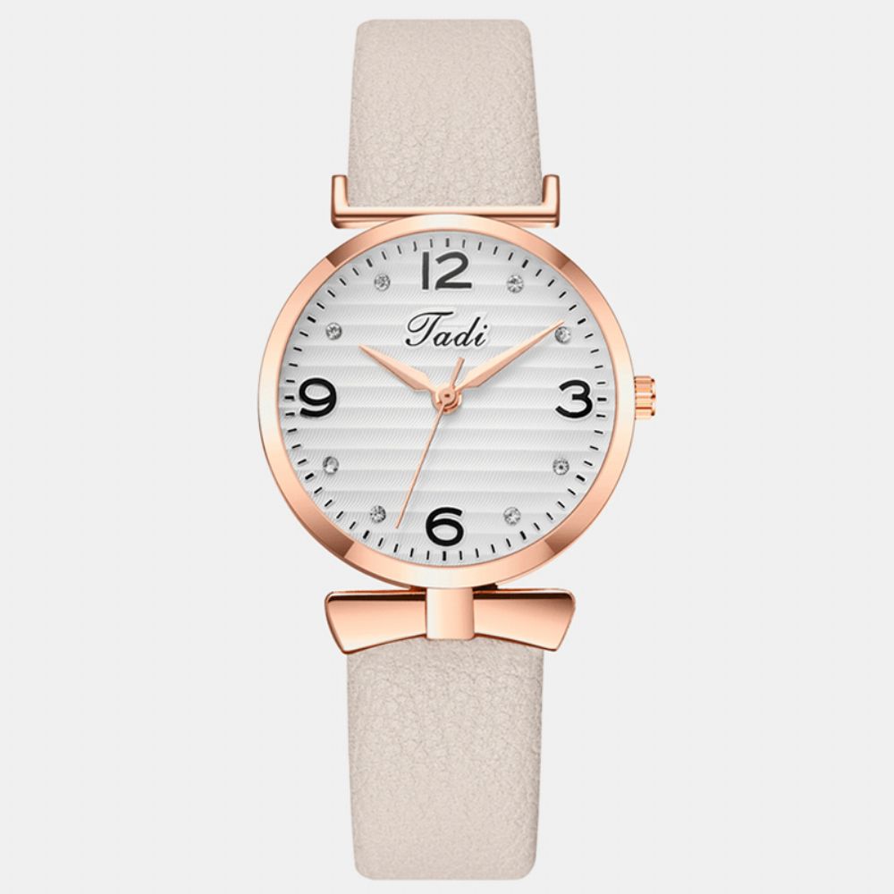 Vrije Tijd Sport Dames Elegante Horloges Lederen Band Arabische Cijfers Grote Quartz Horloge Met Drie Wijzers