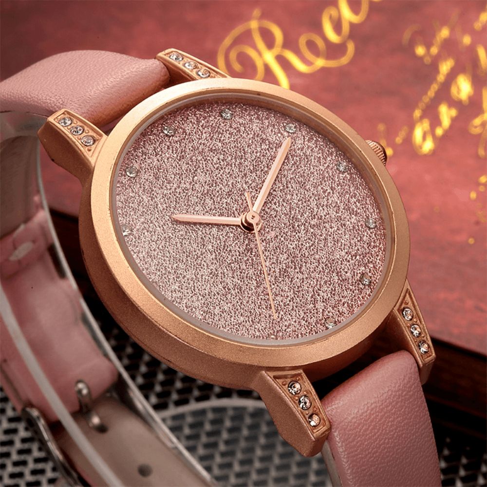 Wedergeboorte Re018 Strass Elegant Design Dames Polshorloge Rose Gold Case Quartz Horloge