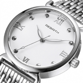 Wedergeboorte Re034 Full Steel Elegant Design Dames Polshorloge Romeins Nummer Quartz Horloges