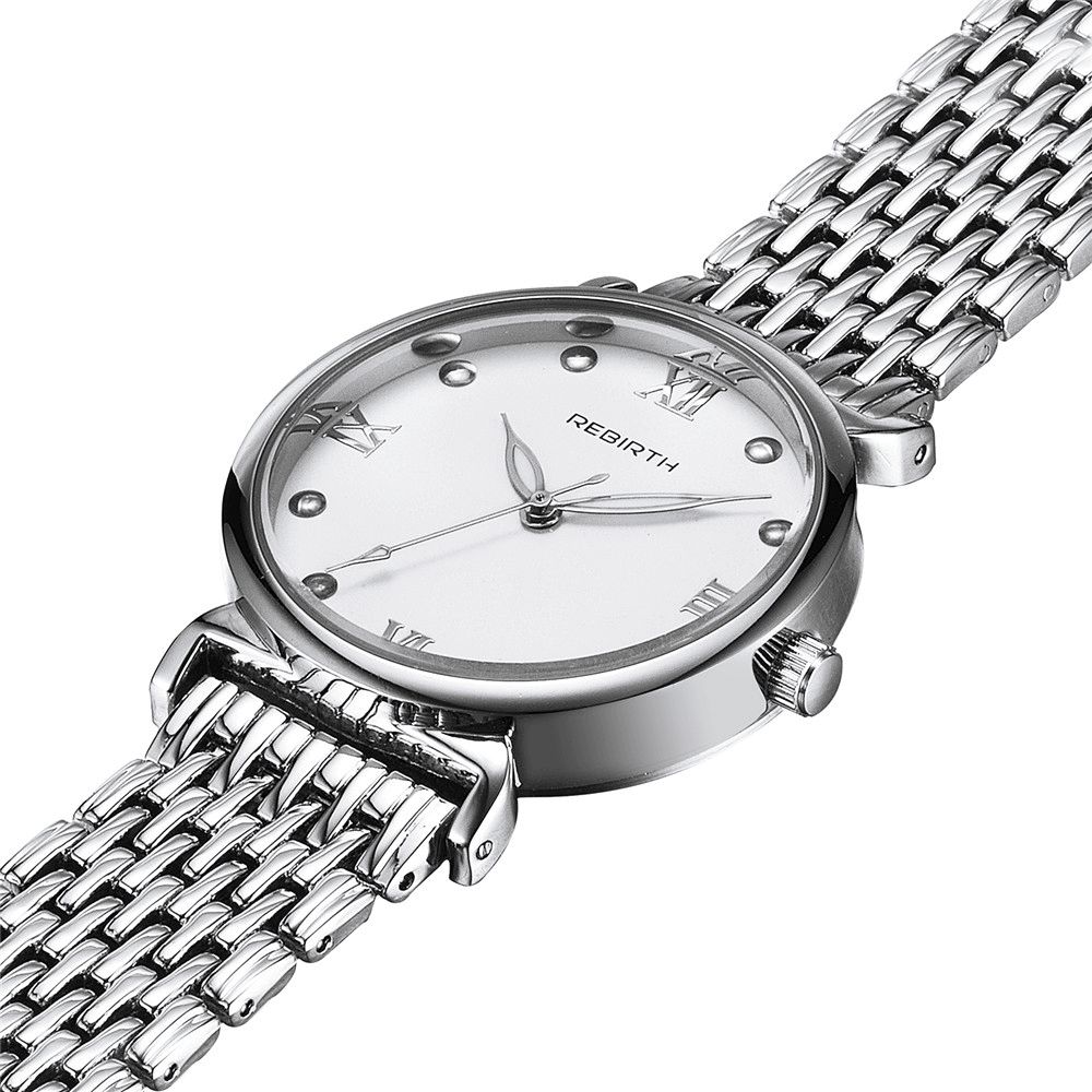 Wedergeboorte Re034 Full Steel Elegant Design Dames Polshorloge Romeins Nummer Quartz Horloges