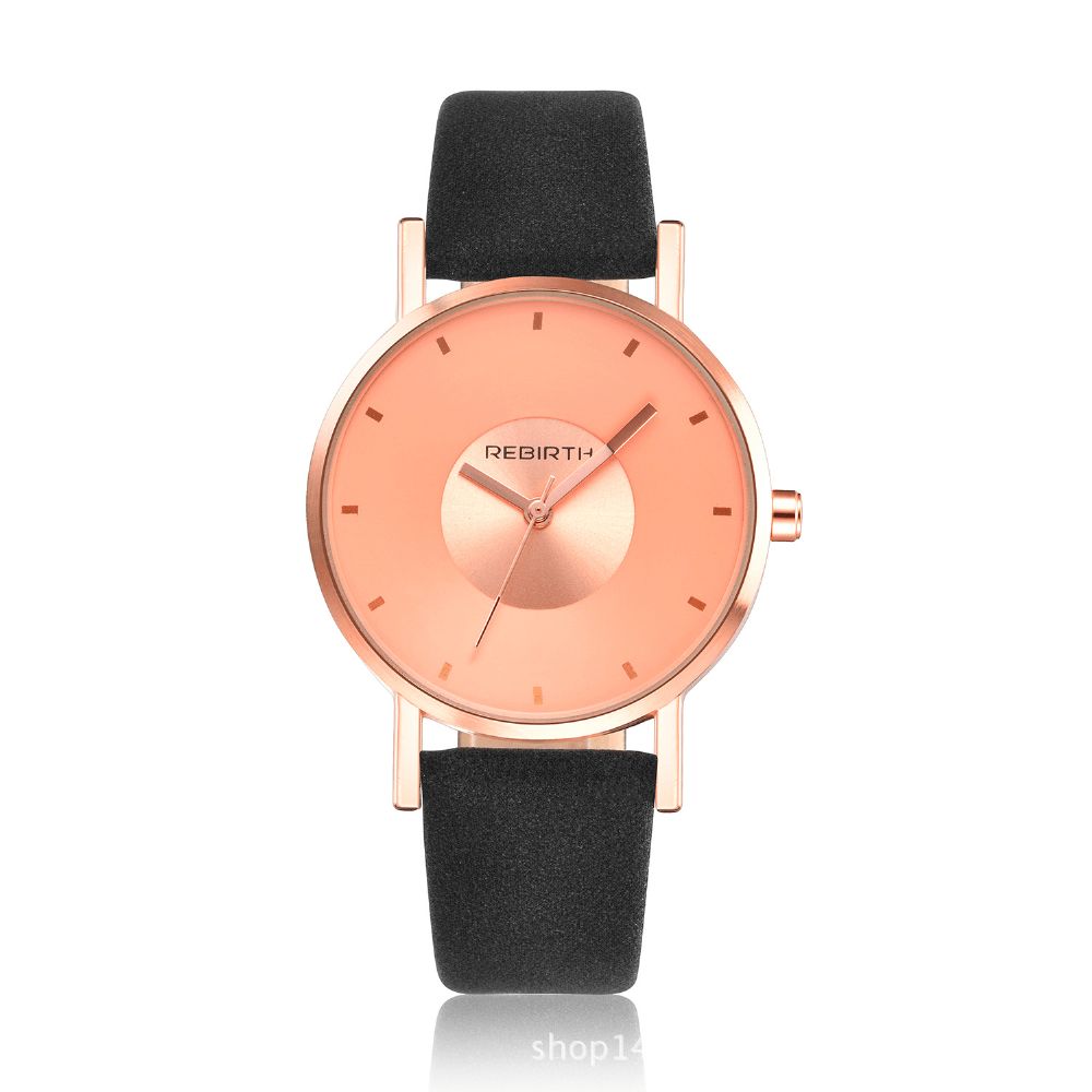 Wedergeboorte Re055 Rose Gold Case Dames Polshorloge Casual Style Gift Lederen Band Quartz Horloges