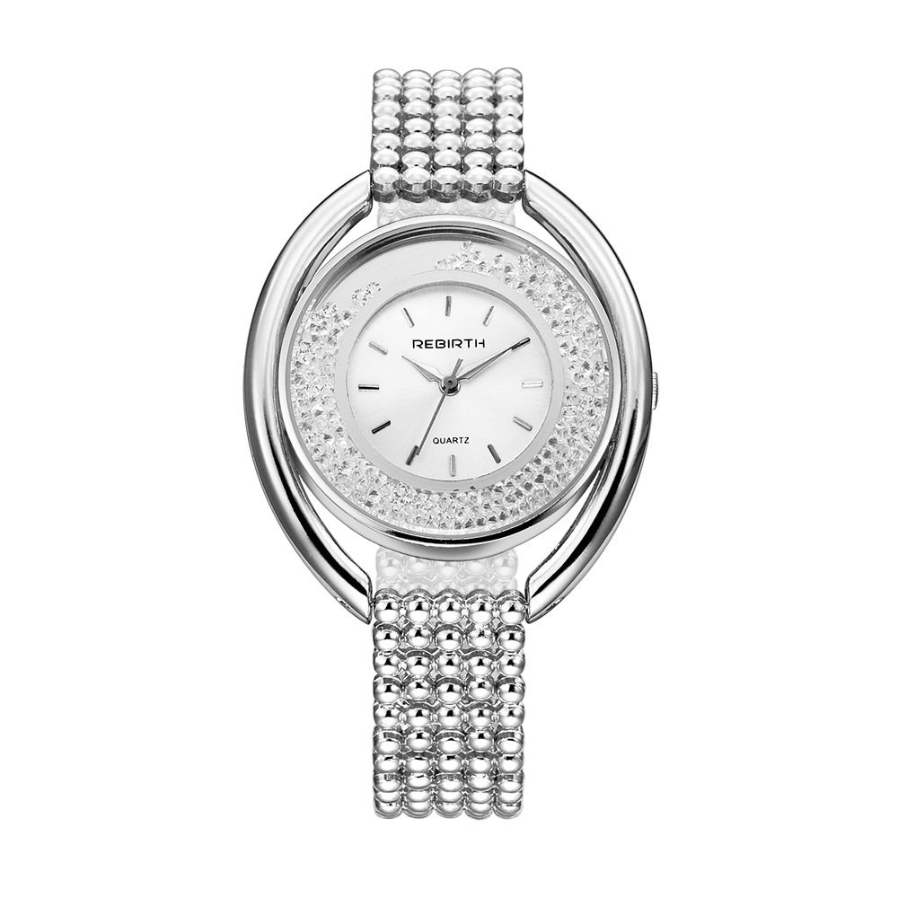 Wedergeboorte Re079 Mode Dames Quartz Horloge Dames Luxe Diamanten Stalen Band Armband Horloge