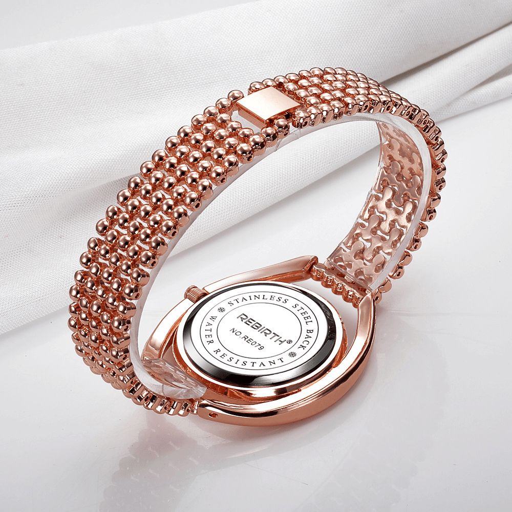 Wedergeboorte Re079 Mode Dames Quartz Horloge Dames Luxe Diamanten Stalen Band Armband Horloge