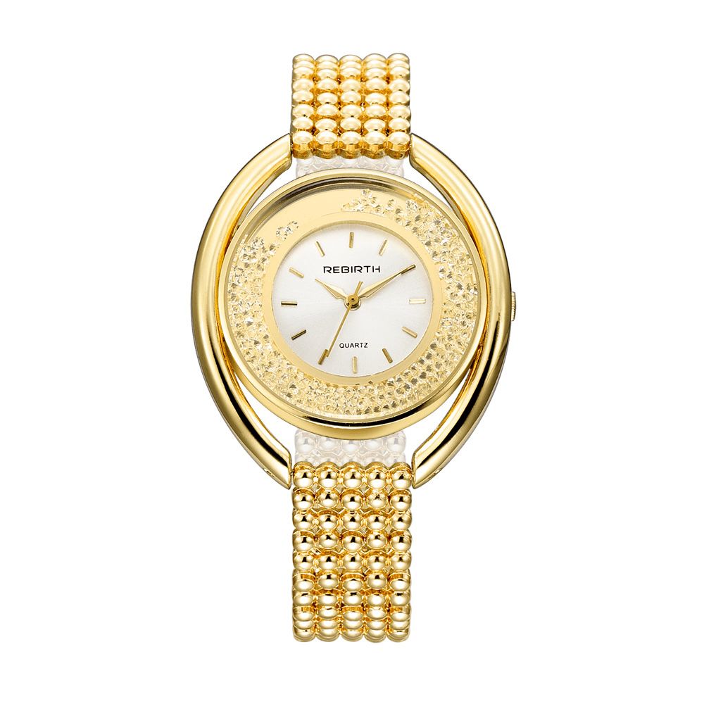 Wedergeboorte Re079 Mode Dames Quartz Horloge Dames Luxe Diamanten Stalen Band Armband Horloge