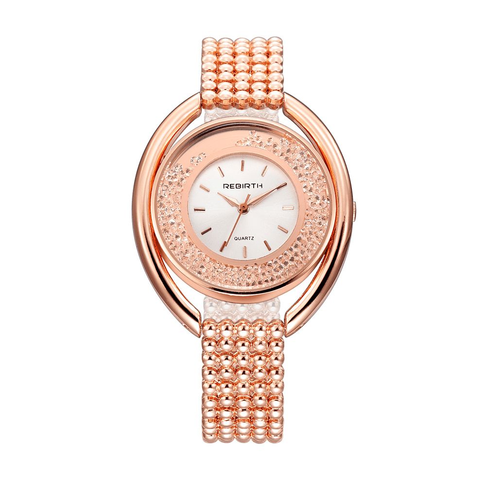 Wedergeboorte Re079 Mode Dames Quartz Horloge Dames Luxe Diamanten Stalen Band Armband Horloge