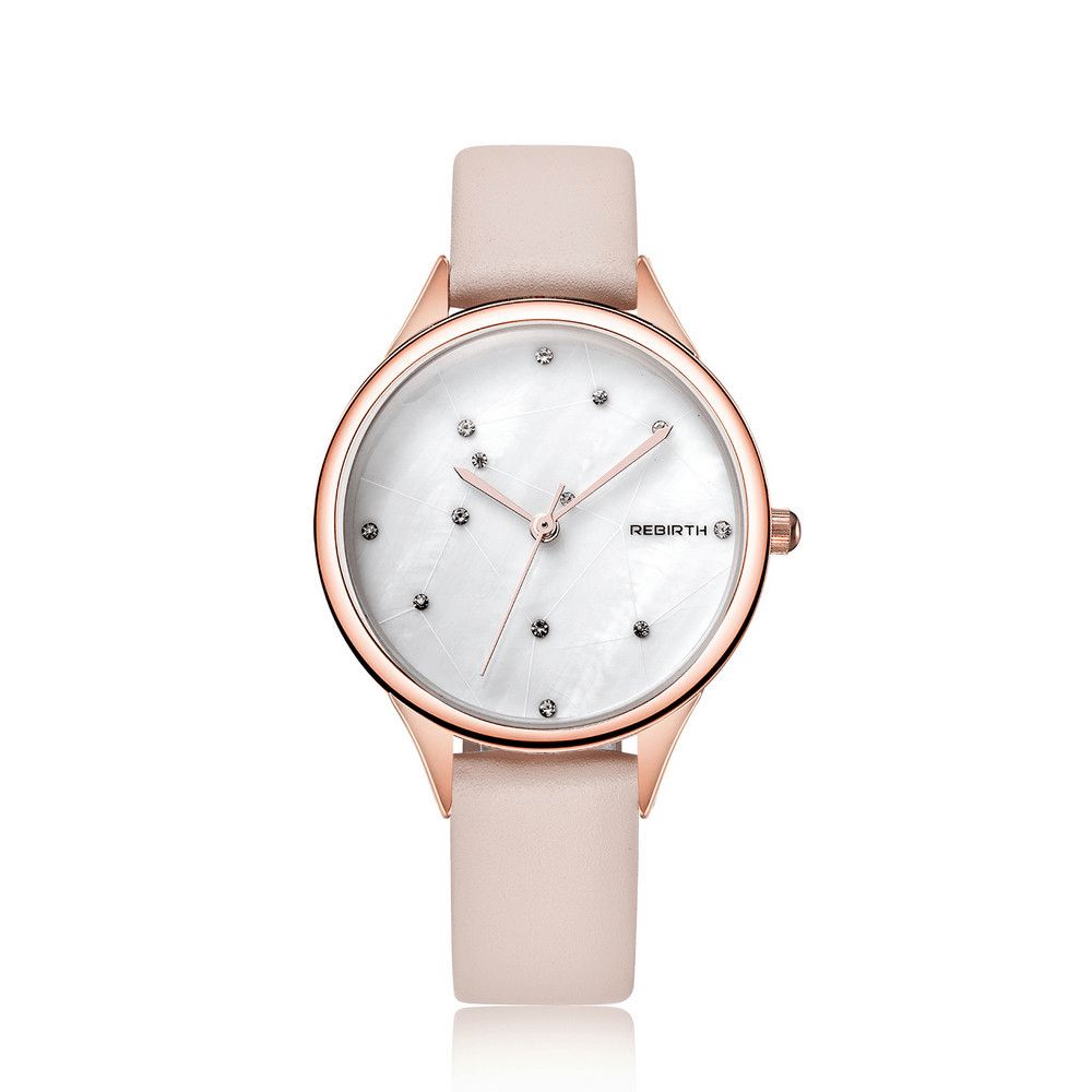 Wedergeboorte Re086 Sterrenhemel Dames Polshorloge Rose Gouden Kast Quartz Horloge