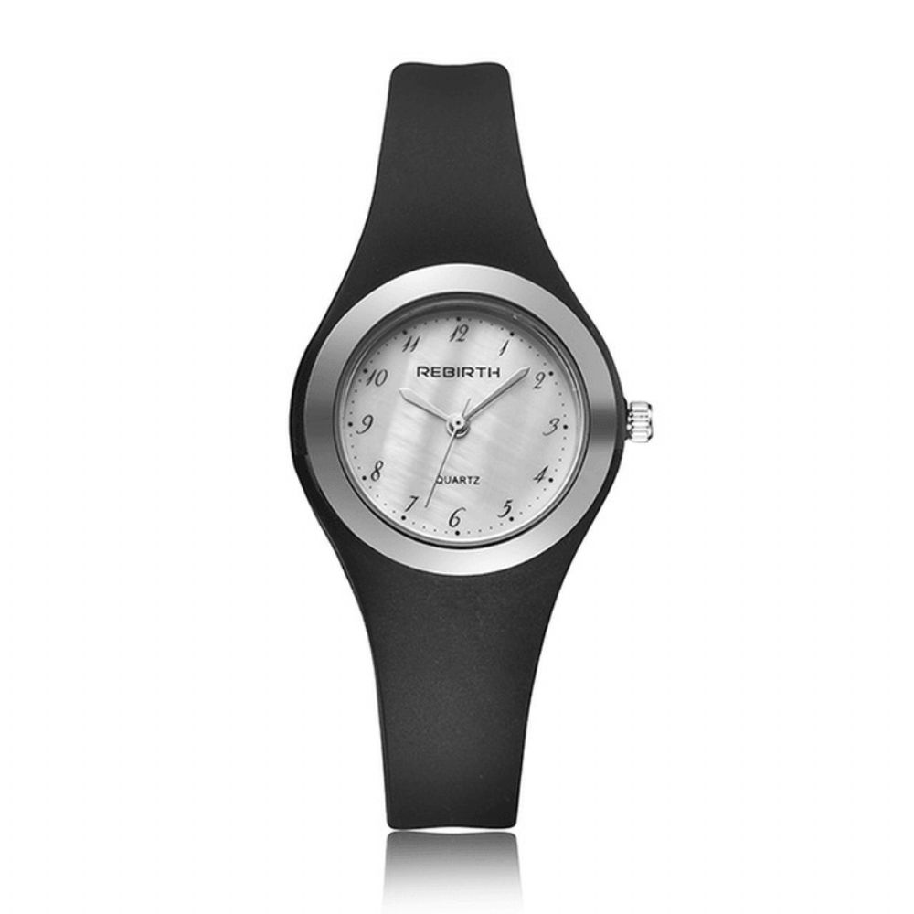 Wedergeboorte Re091 Casual Stijl Dames Polshorloge Siliconen Zachte Band Quartz Horloges