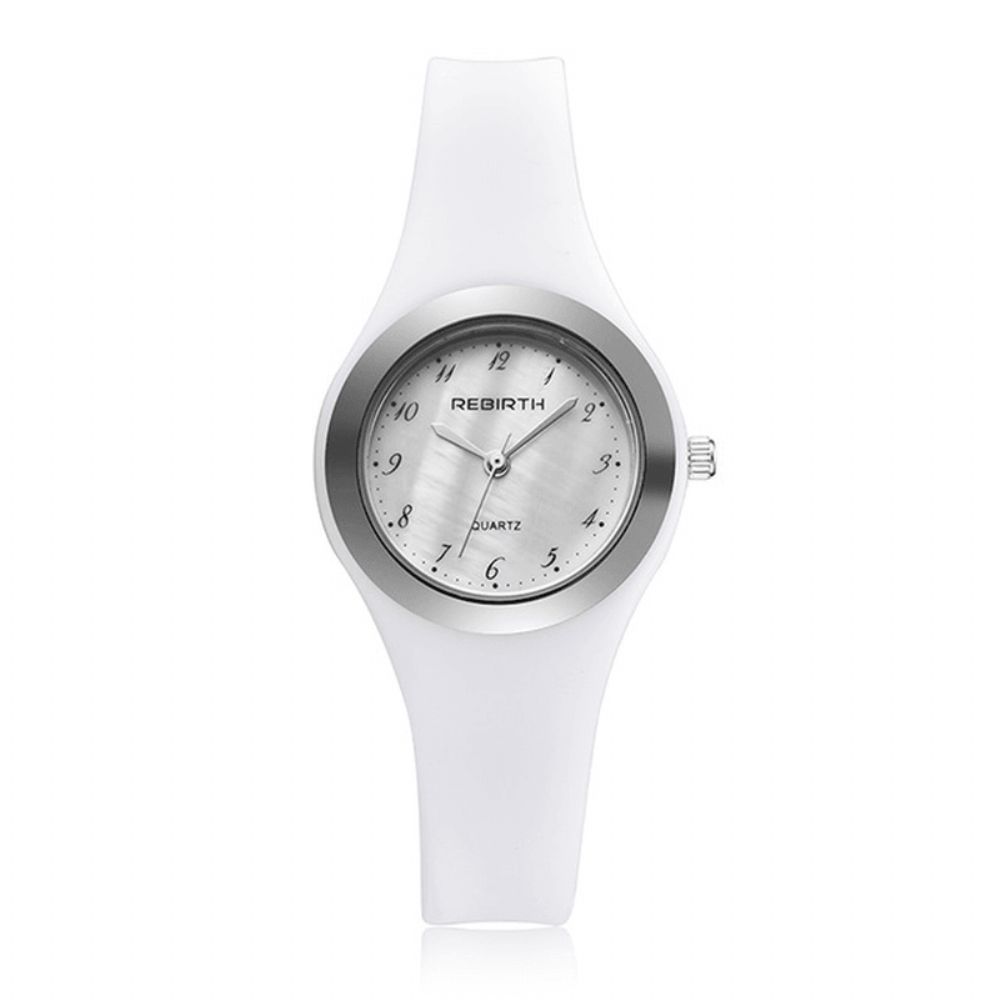 Wedergeboorte Re091 Casual Stijl Dames Polshorloge Siliconen Zachte Band Quartz Horloges