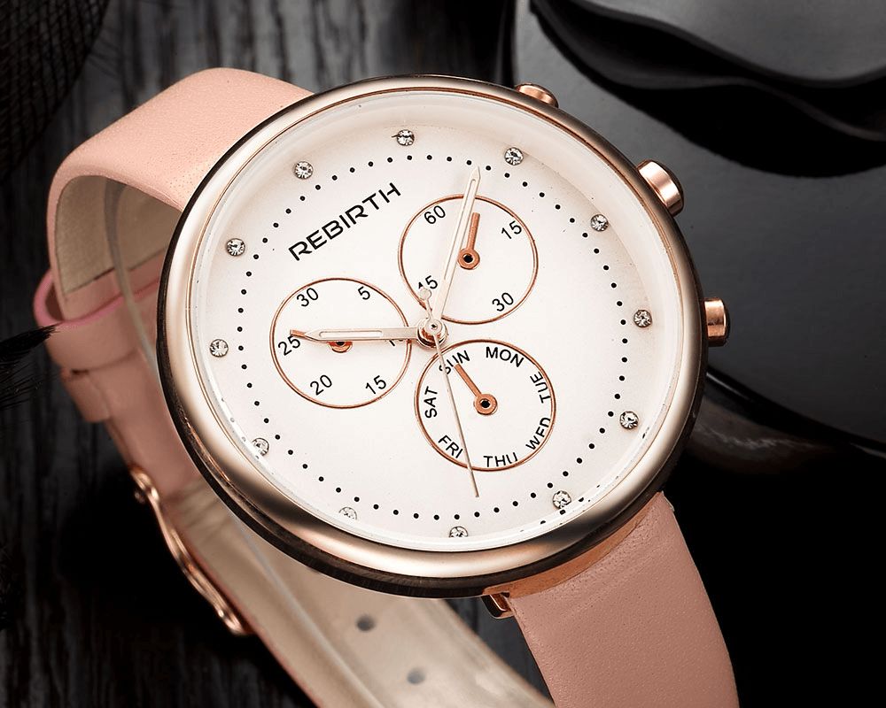 Wedergeboorte Re203 Casual Stijl Dames Polshorloge Decoratieve Kleine Wijzerplaten Quartz Horloge