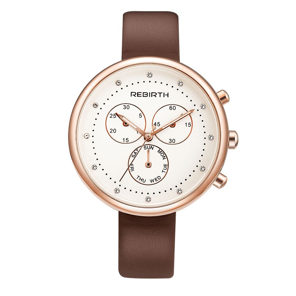 Wedergeboorte Re203 Casual Stijl Dames Polshorloge Decoratieve Kleine Wijzerplaten Quartz Horloge