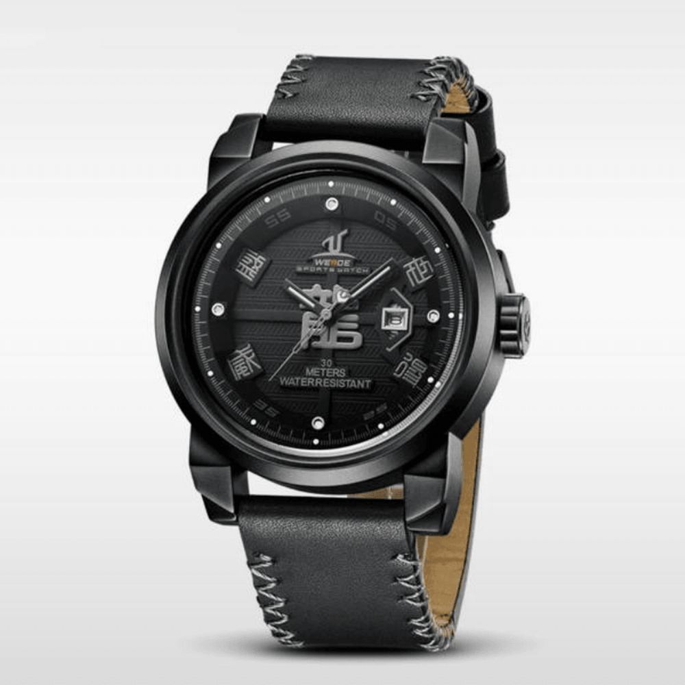 Weide Uv1509B-1C Mode Heren Quartz Horloge Creatieve Draak Chinees Lettertype Sport Horloge