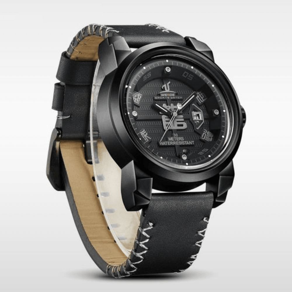 Weide Uv1509B-1C Mode Heren Quartz Horloge Creatieve Draak Chinees Lettertype Sport Horloge