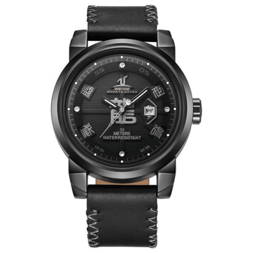 Weide Uv1509B-1C Mode Heren Quartz Horloge Creatieve Draak Chinees Lettertype Sport Horloge