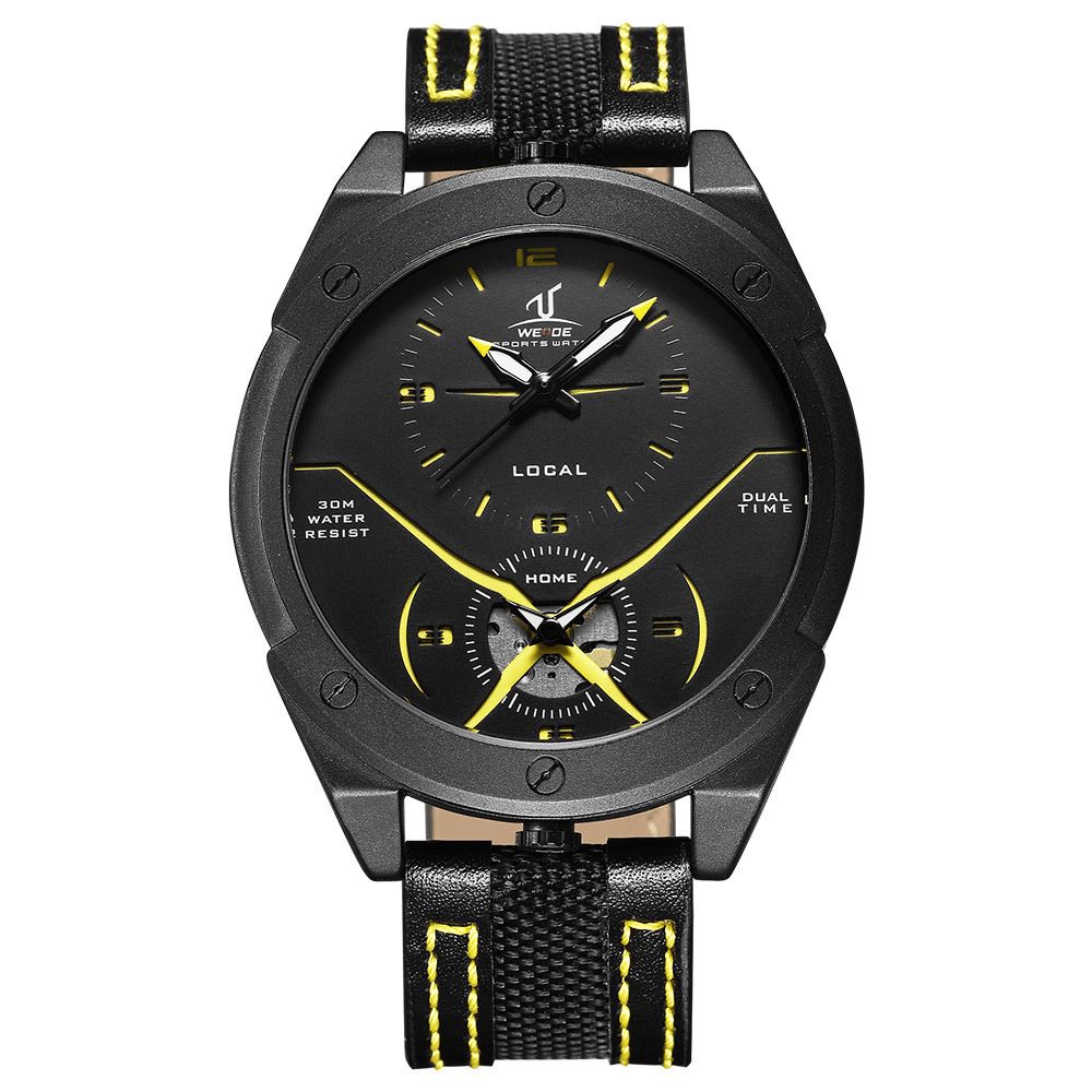 Weide Uv1703 Kleurrijk Uniek Design Heren Polshorloge Dual Time Display Quartz Horloges