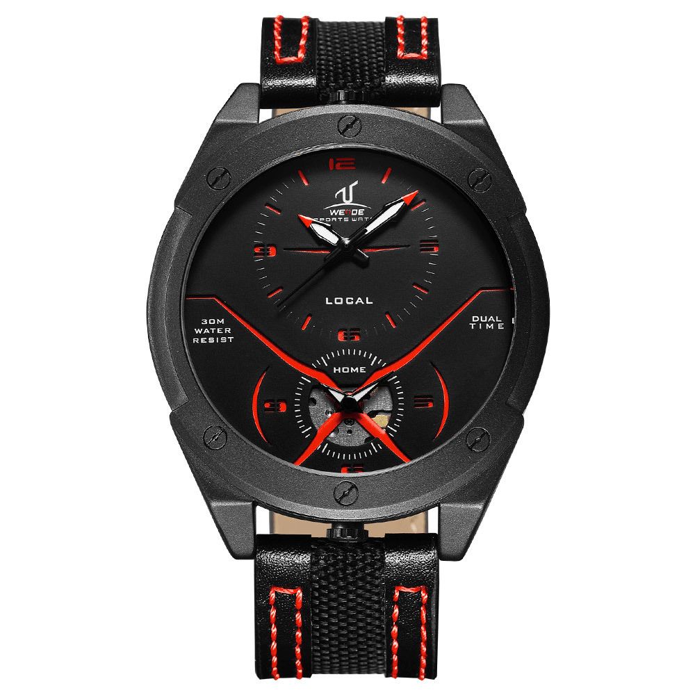 Weide Uv1703 Kleurrijk Uniek Design Heren Polshorloge Dual Time Display Quartz Horloges