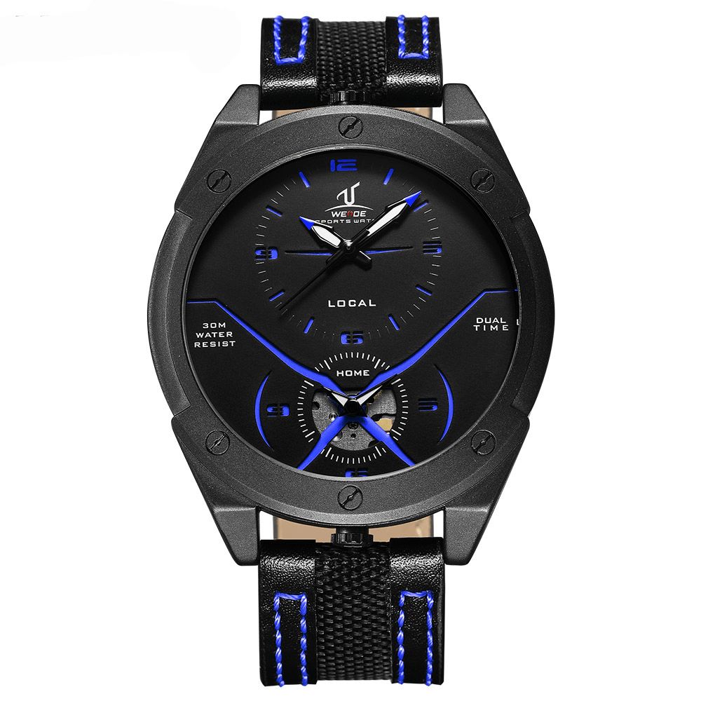 Weide Uv1703 Kleurrijk Uniek Design Heren Polshorloge Dual Time Display Quartz Horloges