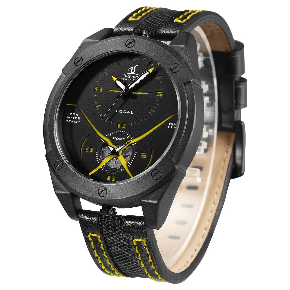 Weide Uv1703 Kleurrijk Uniek Design Heren Polshorloge Dual Time Display Quartz Horloges