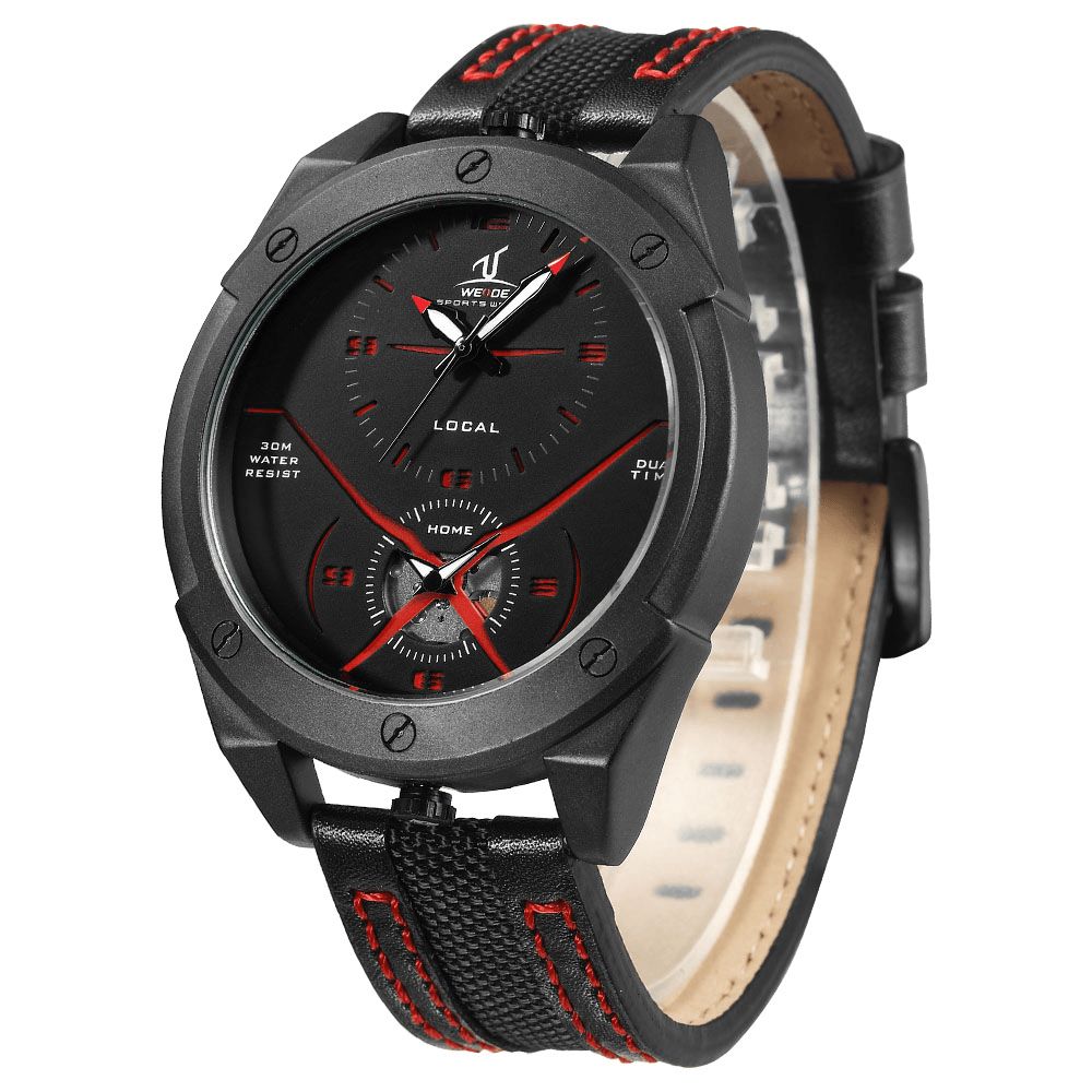 Weide Uv1703 Kleurrijk Uniek Design Heren Polshorloge Dual Time Display Quartz Horloges