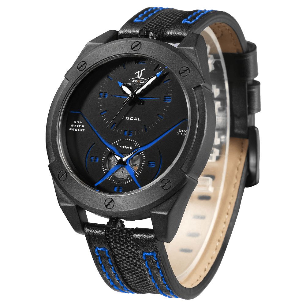 Weide Uv1703 Kleurrijk Uniek Design Heren Polshorloge Dual Time Display Quartz Horloges