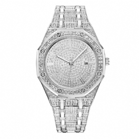 Xsvo Luxe Mode Volledig Strass Diamanten Horloge Unisex Quartz Horloge