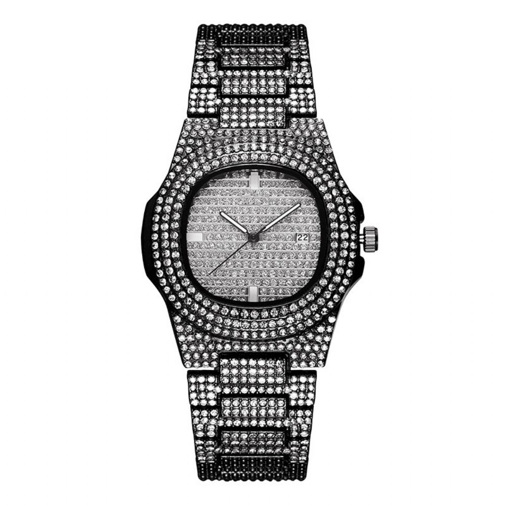 Xsvo Luxe Mode Volledig Strass Diamanten Horloge Unisex Quartz Horloge