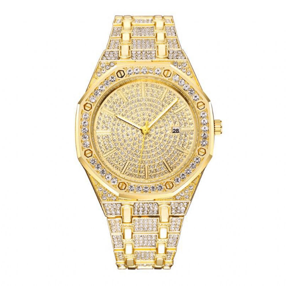 Xsvo Luxe Mode Volledig Strass Diamanten Horloge Unisex Quartz Horloge