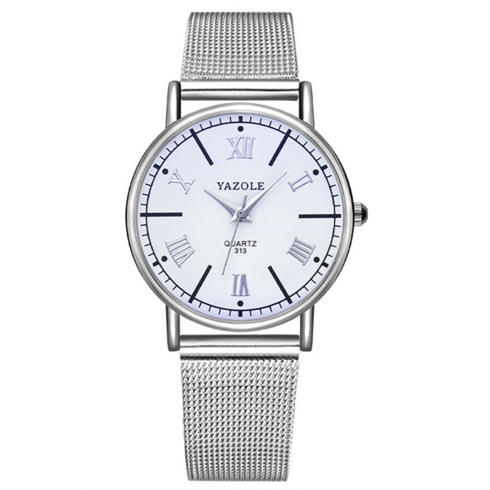 Yazole 313 Urban Mode Dameshorloge 3Atm Waterdicht Roestvrij Stalen Mesh Band Luxe Stijl Lady Quartz Horloge