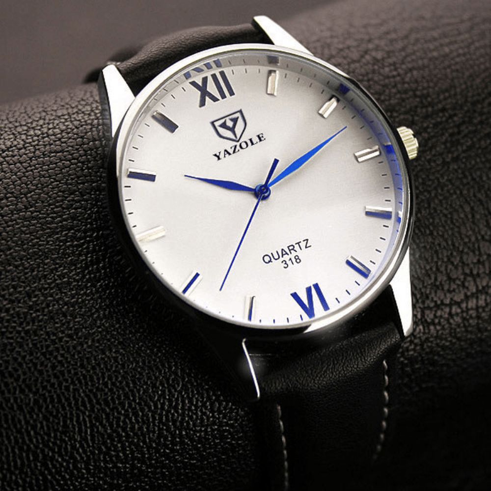 Yazole 318 Mannen Kijken Lichtgevende Display Casual Stijl Klok Quartz Horloges