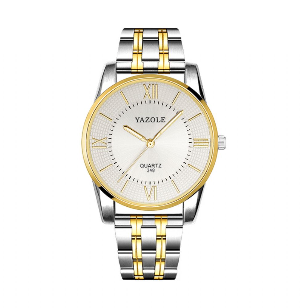 Yazole 348 Volledig Stalen Herenmode Zakelijke Stijl Liminous Display Quartz Horloge