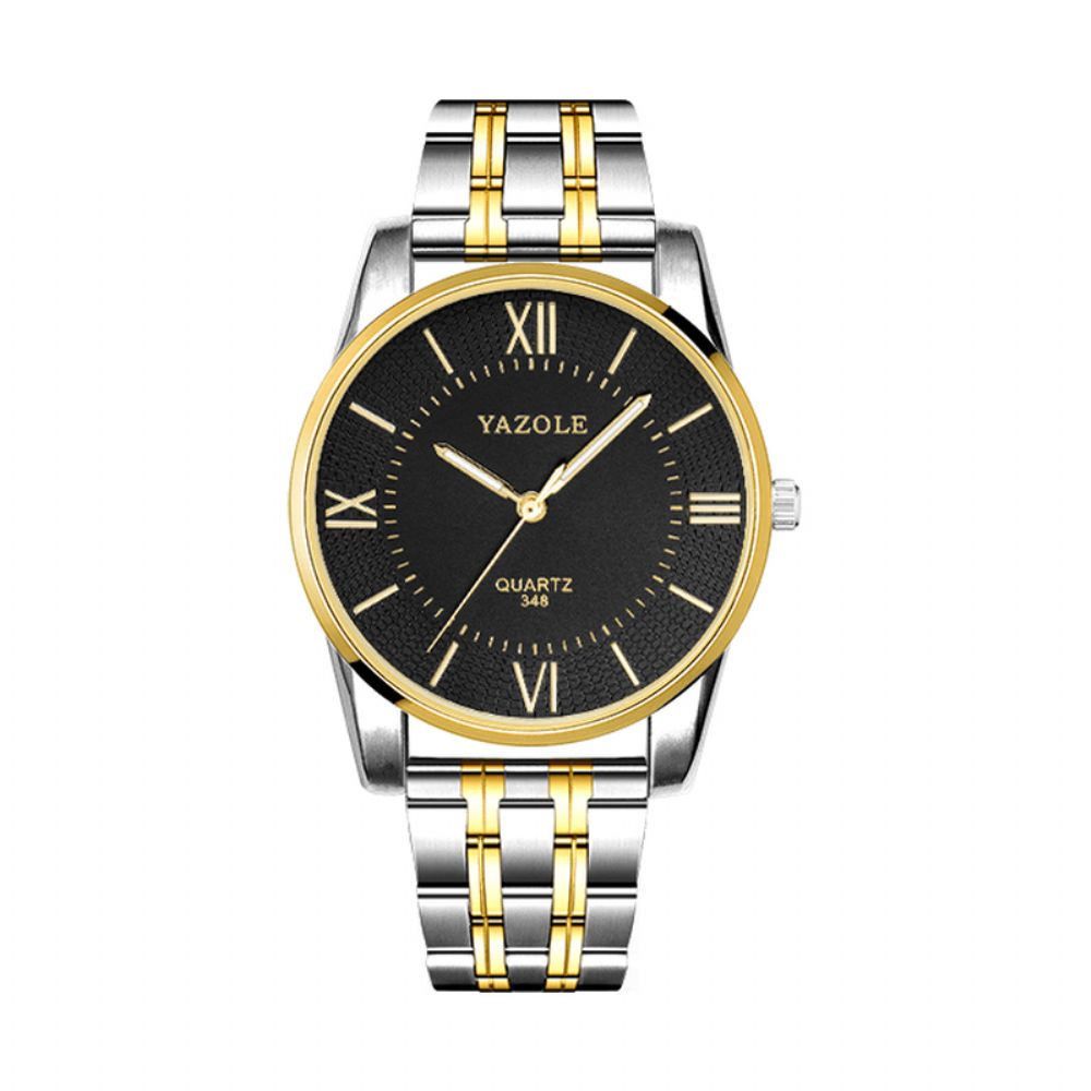 Yazole 348 Volledig Stalen Herenmode Zakelijke Stijl Liminous Display Quartz Horloge