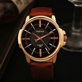 Yazole 358 Mode Heren Quartz Horloge Luxe Romeins Cijfer Polshorloge