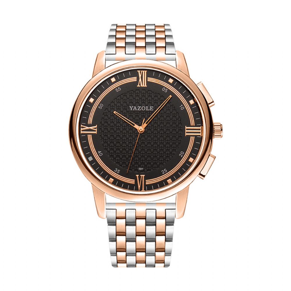 Yazole 391 Mode Casual Lichtgevende Uitgeholde Wijzer Wijzerplaat 3Atm Waterdicht Heren Quartz Horloge