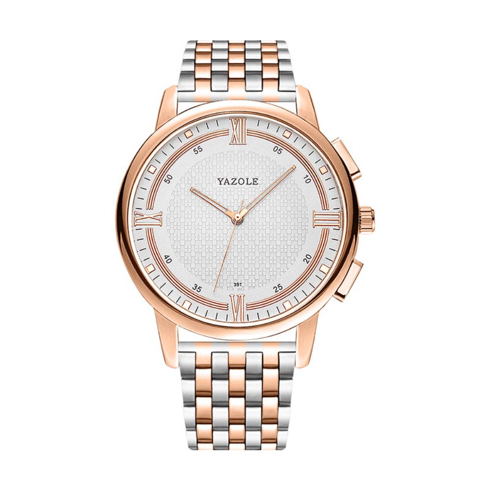 Yazole 391 Mode Casual Lichtgevende Uitgeholde Wijzer Wijzerplaat 3Atm Waterdicht Heren Quartz Horloge