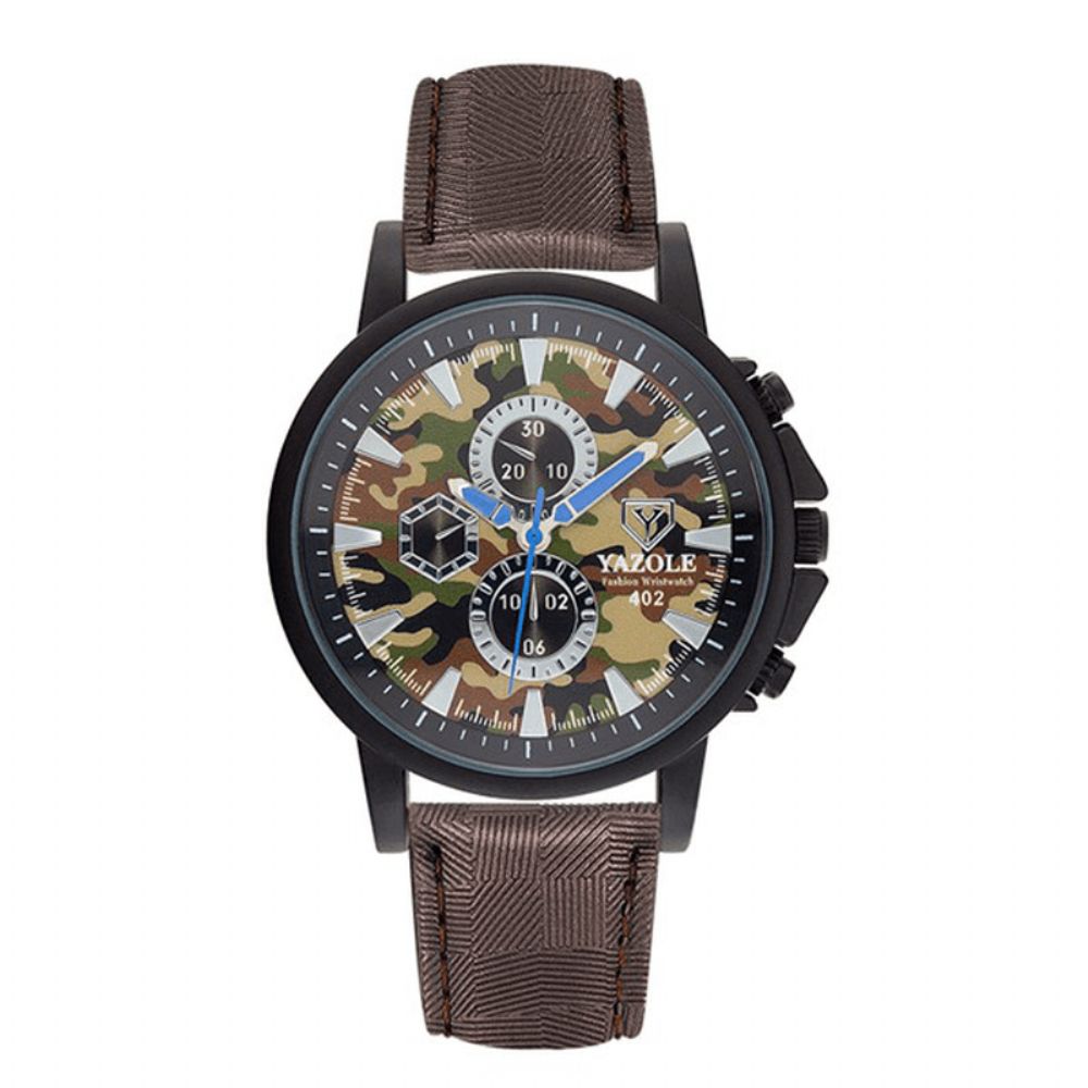 Yazole 402 Sporthorloge Camouflage Militair Mannelijk Quartz Analoog Polshorloge